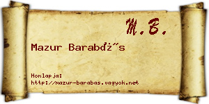 Mazur Barabás névjegykártya